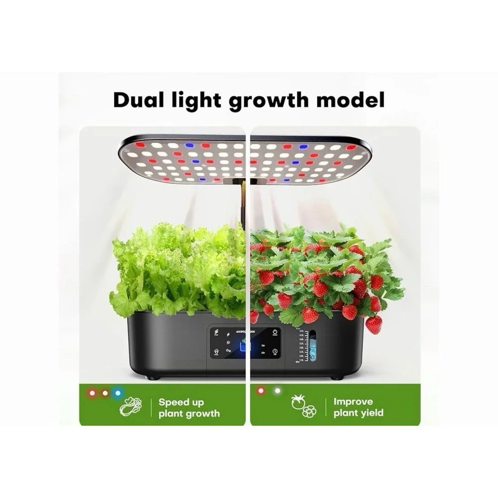 Hydroponics Growing System 12Pods, Indoor Herb Garden with LED Grow Light